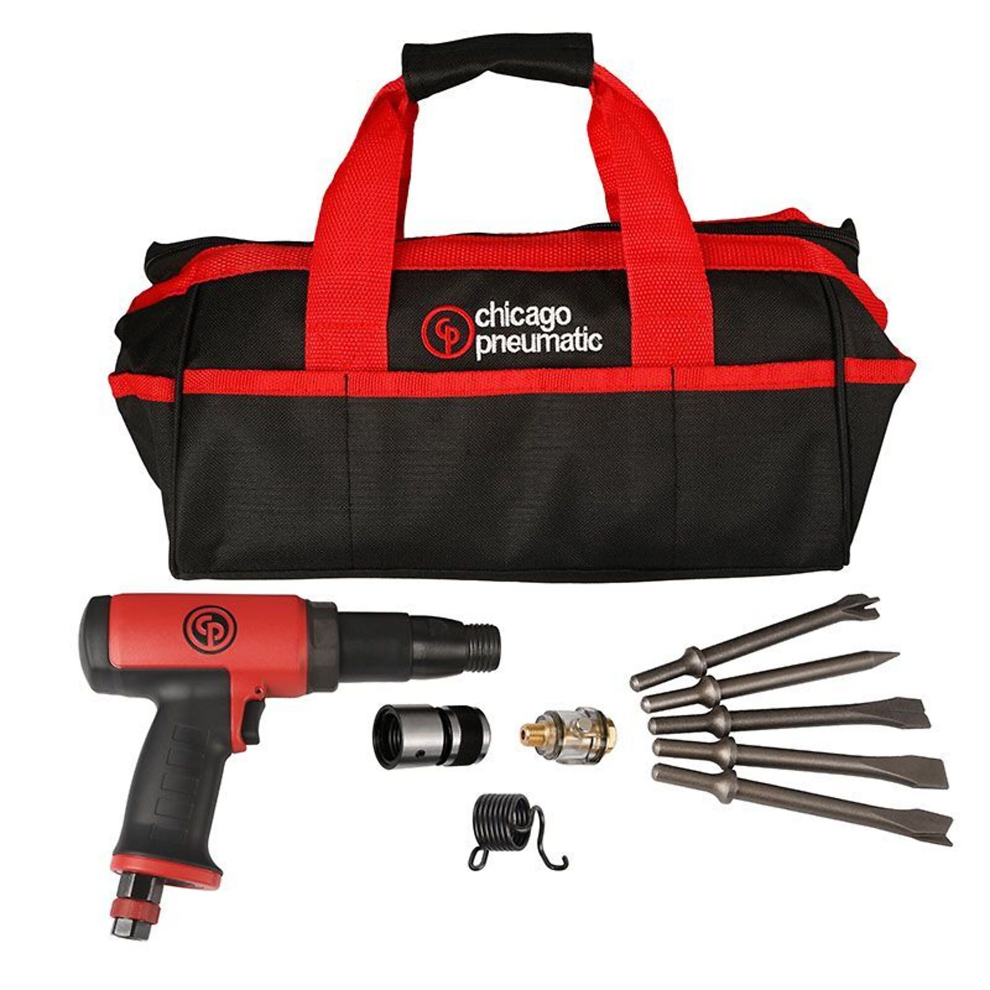 Chicago Pneumatic Air Long Hammer Kit — 0.401in. Round Shank, Low Vibration, 3.5in. Stroke, 0.75in. Bore Diameter, 2500 BPM, Model# CP7165K